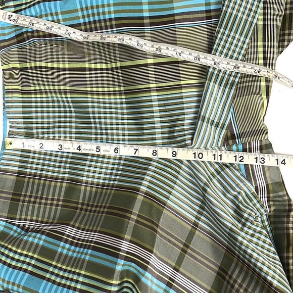 Talbots Petites Cropped Silk Blend Plaid Pant, Green/Blue, Size 12 P - Picture 14 of 14